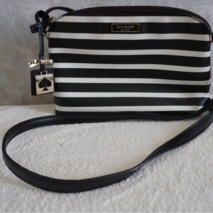 Kate Spade Striped Black and White Crossbody Bag